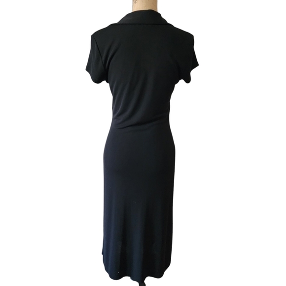 Banana Republic Black Collared Midi Dress - Medium - Picture 5 of 8